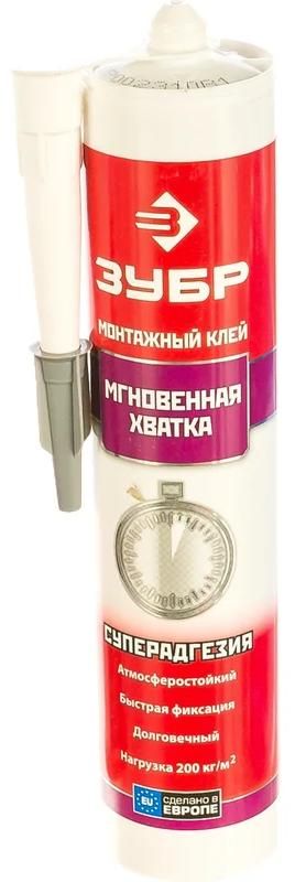 Клей монтажный мгновенный 300 мл ЗУБР 41334, прозрачный - фото